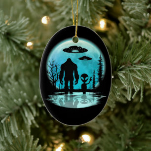 Décoration En Céramique Bigfoot Alien OVNI Divulgation Conspiration Don