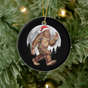 Décoration En Céramique Bigfoot Père Noël Christmas Tree Lights Xmas Sasqu