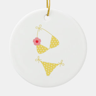 Décoration En Céramique Bikini à point Polka jaune