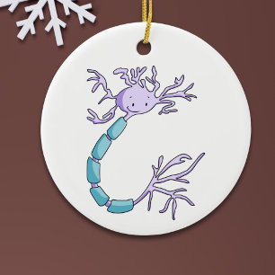 Décoration En Céramique Biologie cellulaire neuronale pourpre Noël
