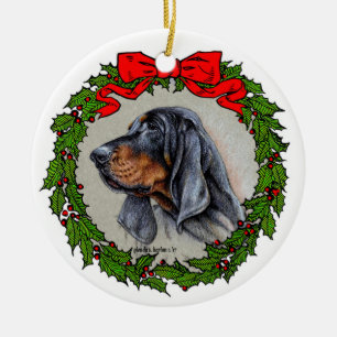 Décoration En Céramique Black and Tan Coonhound Art par Glenda S. Harlan