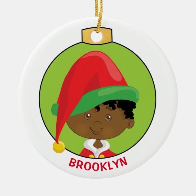 Décoration En Céramique Black Boy Elf (Devant)