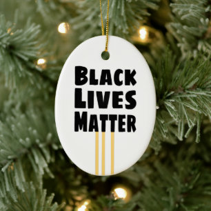 Décoration En Céramique Black Lives Matt BLM trois rayures jaunes