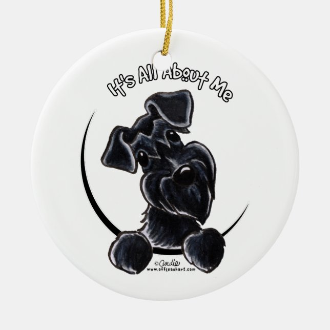 Décoration En Céramique Black Schnauzer IAAM Personnalisé (Devant)