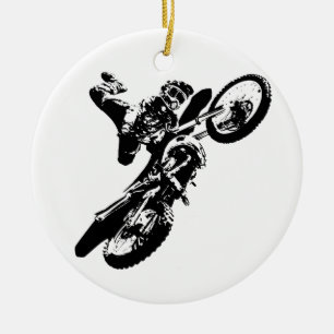 Décoration En Céramique Black White Pop Art Motocross Motorcyle Sport