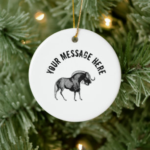 Décoration En Céramique Black Wildebeest Illustration simple Classique