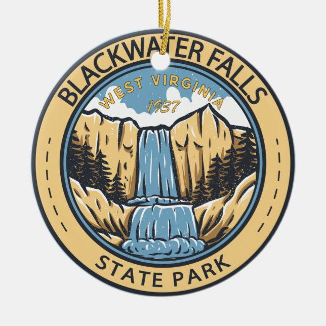 Décoration En Céramique Blackwater Falls State Park West Virginia Badge (Devant)