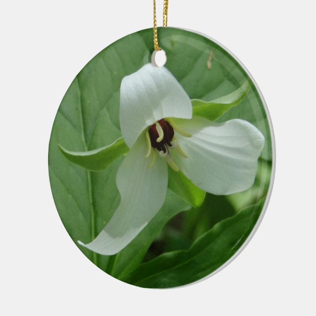 Décoration En Céramique Blanc de Trillium (Gauche)