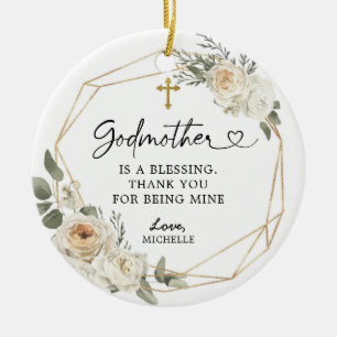 Décoration En Céramique Blanc Floral géométrique Godmère cadeau de Noël