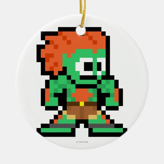 Décoration En Céramique Blanka à 8 bits (Devant)
