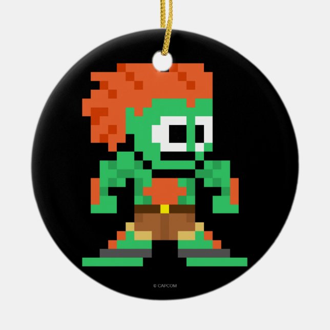 Décoration En Céramique Blanka à 8 bits (Devant)