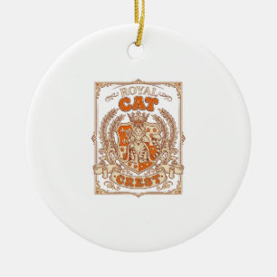Décoration En Céramique Blason de chat royal Chat Héraldique Armoiries Vin
