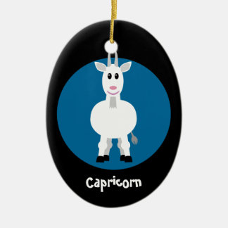 Décoration En Céramique Bleu fait sur commande de chèvre de Capricorne de