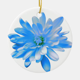Décoration En Céramique Bleu marguerite, zinnia, tournesol