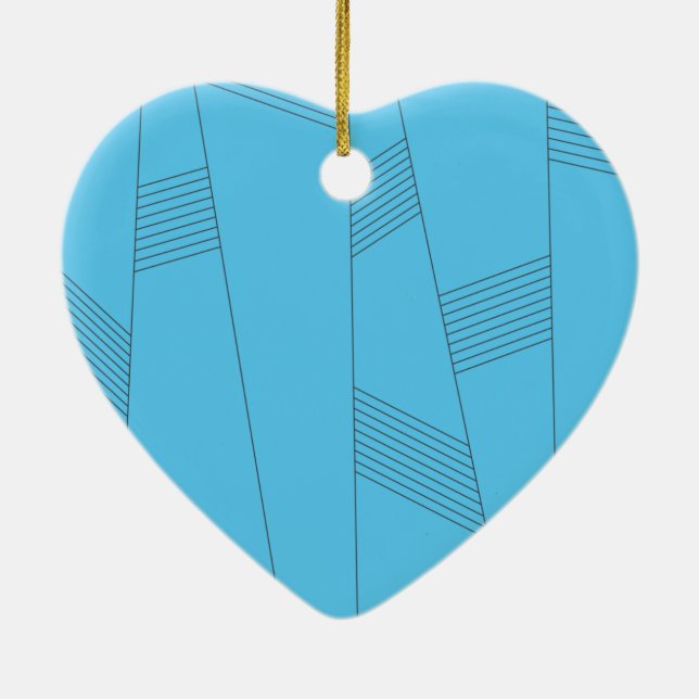 Décoration En Céramique Bleu, simple, élégant, abstrait motif (Dos)