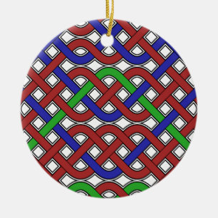 Décoration En Céramique Bleu, vert et rouge céleste noeuds