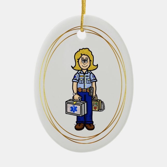 Décoration En Céramique Blonde Female EMS Parnament Ornament (Devant)