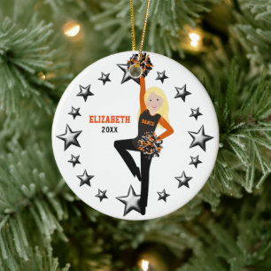 Décoration En Céramique Blonde Pom Squad Orange & Noir