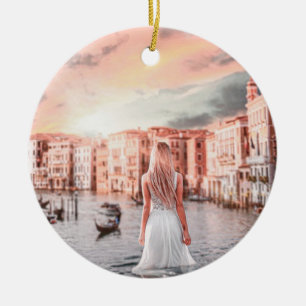 Décoration En Céramique Blondie Dans Venise Romantique