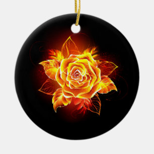 Décoration En Céramique Blooming Fire Rose