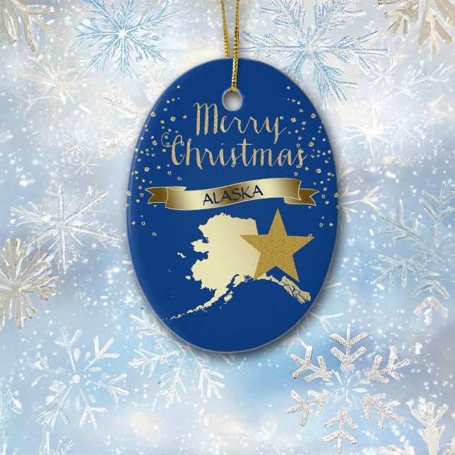 Décoration En Céramique Blue Gold Alaska Star (Créateur téléchargé)