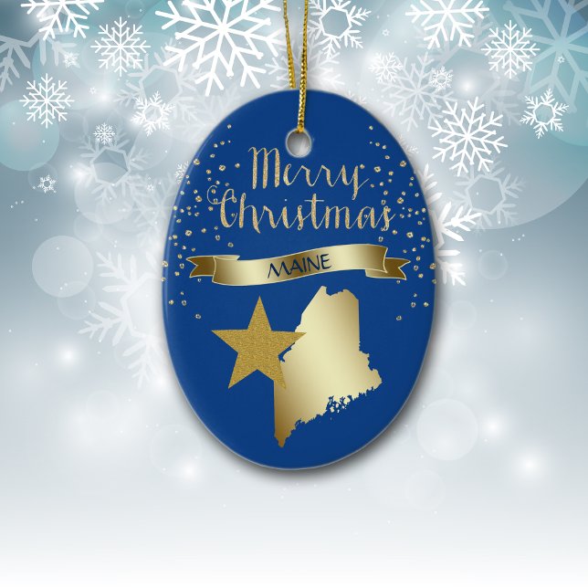 Décoration En Céramique Blue Gold Maine Star (Créateur téléchargé)