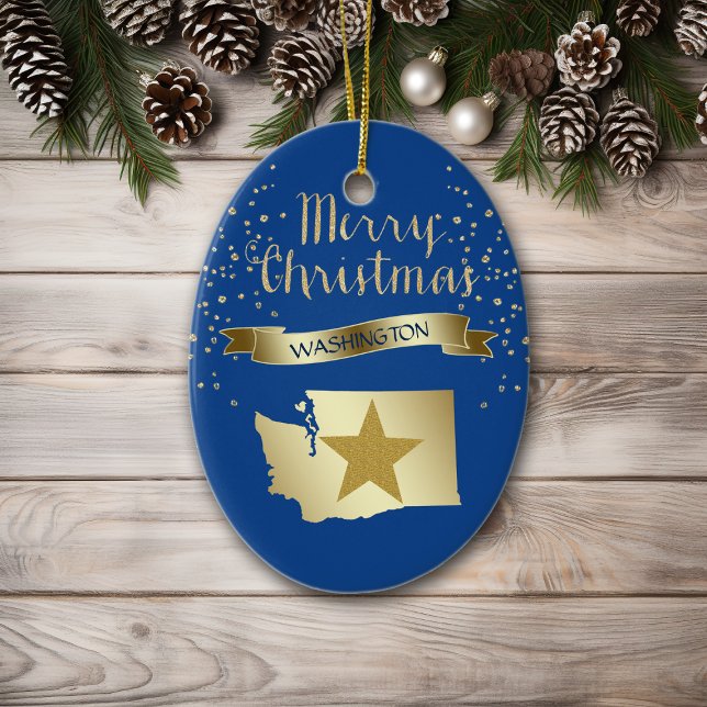 Décoration En Céramique Blue Gold Washington Star (Créateur téléchargé)