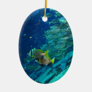 Décoration En Céramique Blue Ocean Marine School of Fish