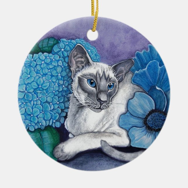 Décoration En Céramique Blue Point Siamese Chat (Devant)