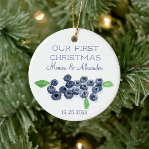 Décoration En Céramique Blueberries Blueberry Fruits Mariages Noël