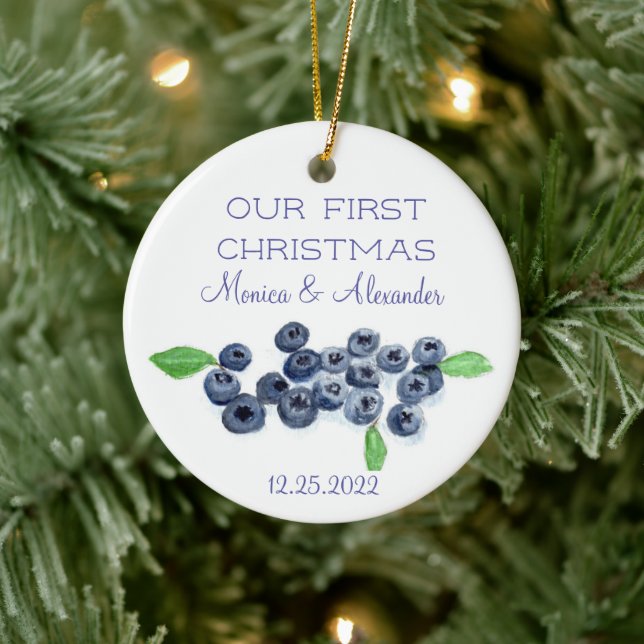 Décoration En Céramique Blueberries Blueberry Fruits Mariages Noël (Arbre)