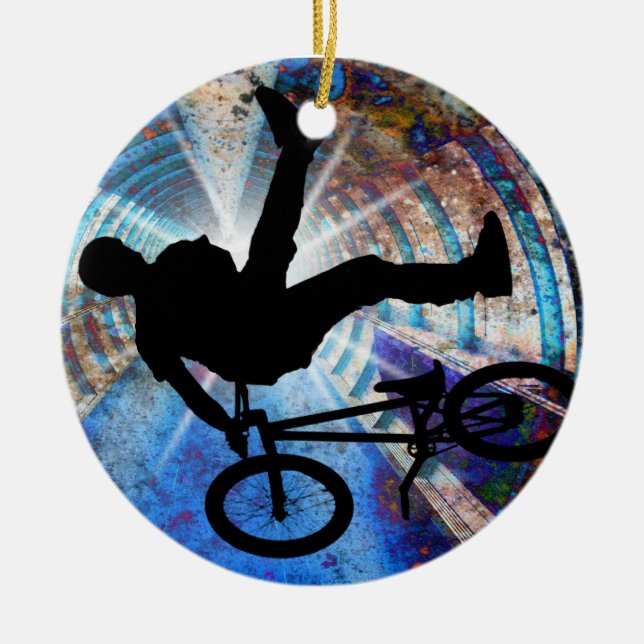 Décoration En Céramique BMX dans un tunnel grunge (Devant)