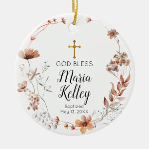 Décoration En Céramique Boho Fleurs sauvages Floral Personnalisé Fille Bap