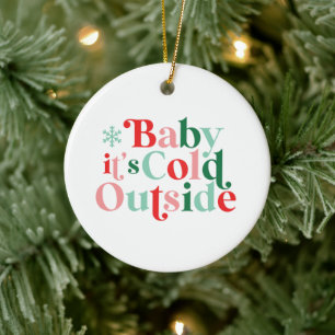 Décoration En Céramique Boho Police Moderne Bébé Il Fait Froid Dehors Noël