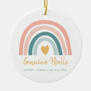 Décoration En Céramique Boho Rainbow Baby Personnalisé Statistiques de nai