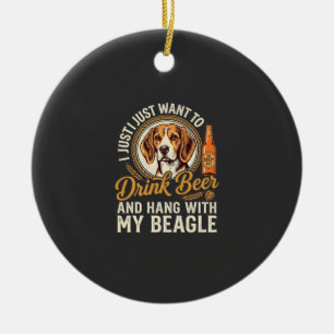 Décoration En Céramique Boire Bière Beagle Chien Bière Artisanale Bouteill