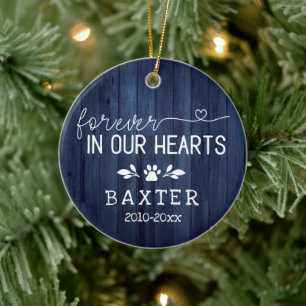 Décoration En Céramique Bois Bleu Rustique Pour Toujours Dans Notre Coeur 