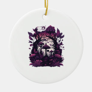 Décoration En Céramique Bois de champignons Whimsigoth Witchy sérigraphie 