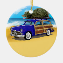 Bois de surf avec arbre de Noël