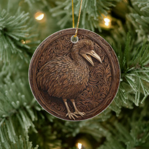 Décoration En Céramique Bois sculpté New Zealand Dodo Bird,