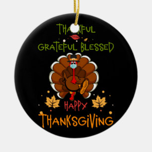 Décoration En Céramique Bon thanksgiving Turquie Avec Un Masque Merci