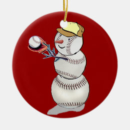 Décoration En Céramique Bonhomme de neige de base-ball
