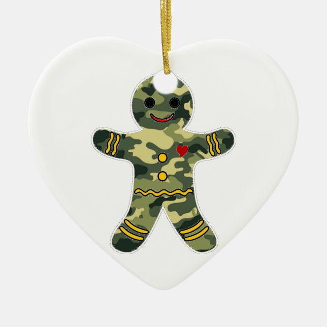 Décoration En Céramique Bonhomme en pain d'épice de camouflage (Devant)