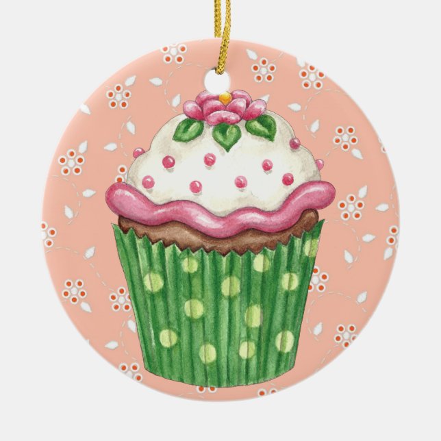 Décoration En Céramique Bonjour Cupcake ! (Devant)