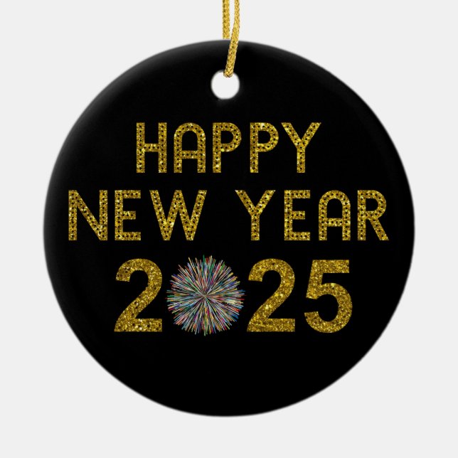 Décoration En Céramique Bonne année 2025 (Devant)
