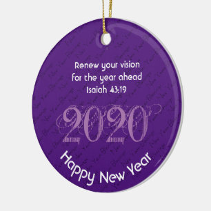 Décoration En Céramique Bonne année RENEW VISION 2020 Élégant VIOLET