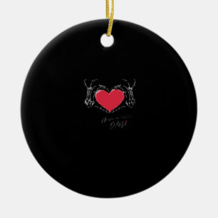 Décoration En Céramique Bonne Journée ! Squelette Mains Avec Coeur Classiq