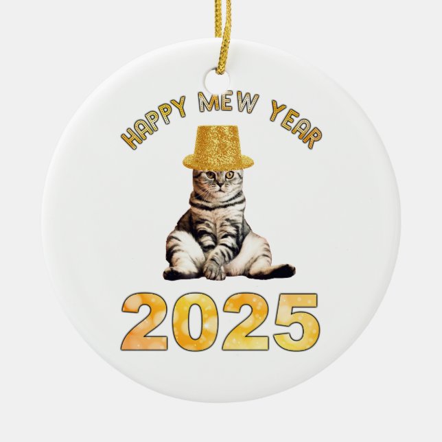 Décoration En Céramique Bonne nouvelle année 2025 (Devant)