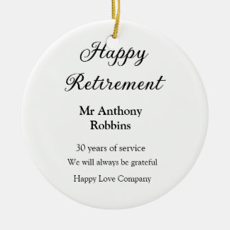 Décoration En Céramique Bonne retraite ajouter le nom années de service à