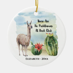 Décoration En Céramique Book Club Membre Funny Llama Monogram